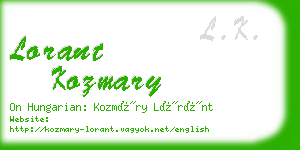 lorant kozmary business card